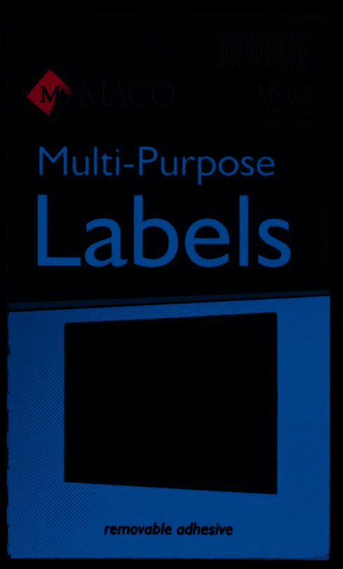LABEL M 3/8X1 1/4 RECTANGULAR MACO